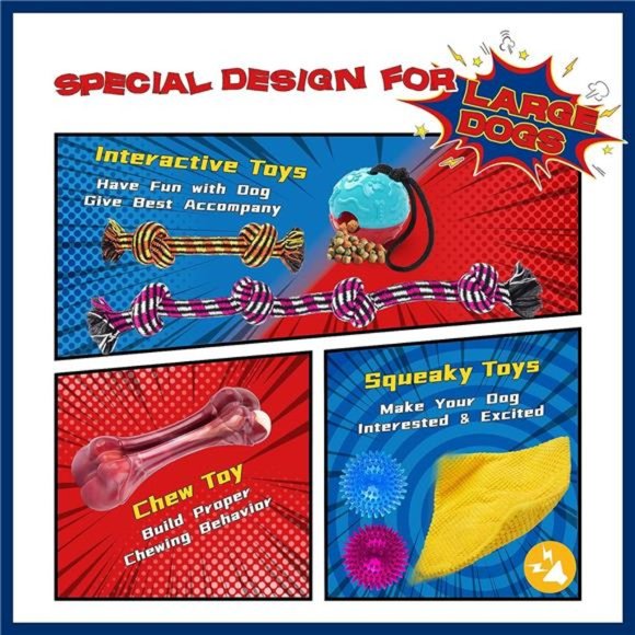 Heavy Duty Various Dog Chew Toys for Aggressive Chewers - 9 Pack Value Set - Picture 3 of 7